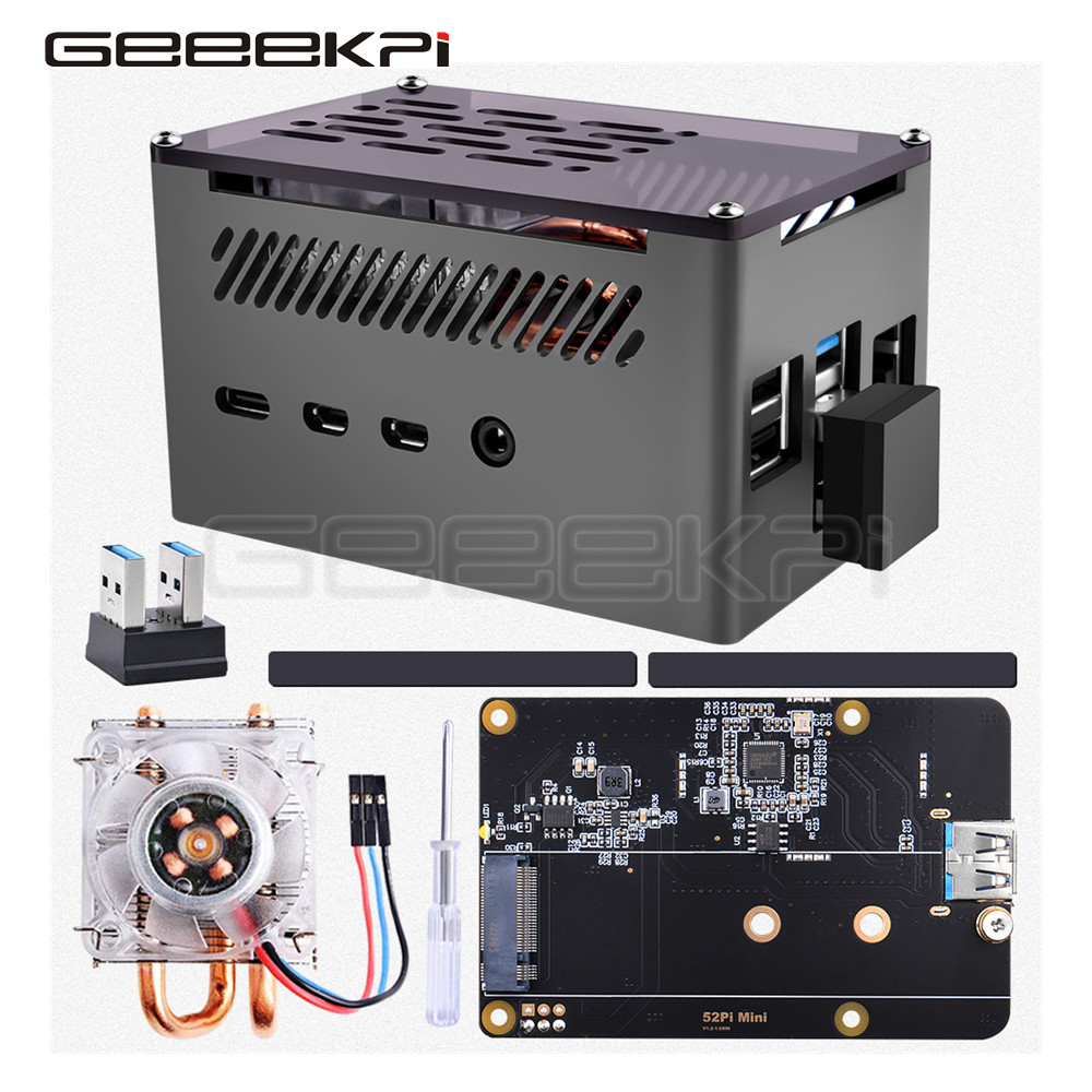 Argon One V3 M.2 Nvme Case - Geeekpi Aluminium Brick Case Zwart Shell